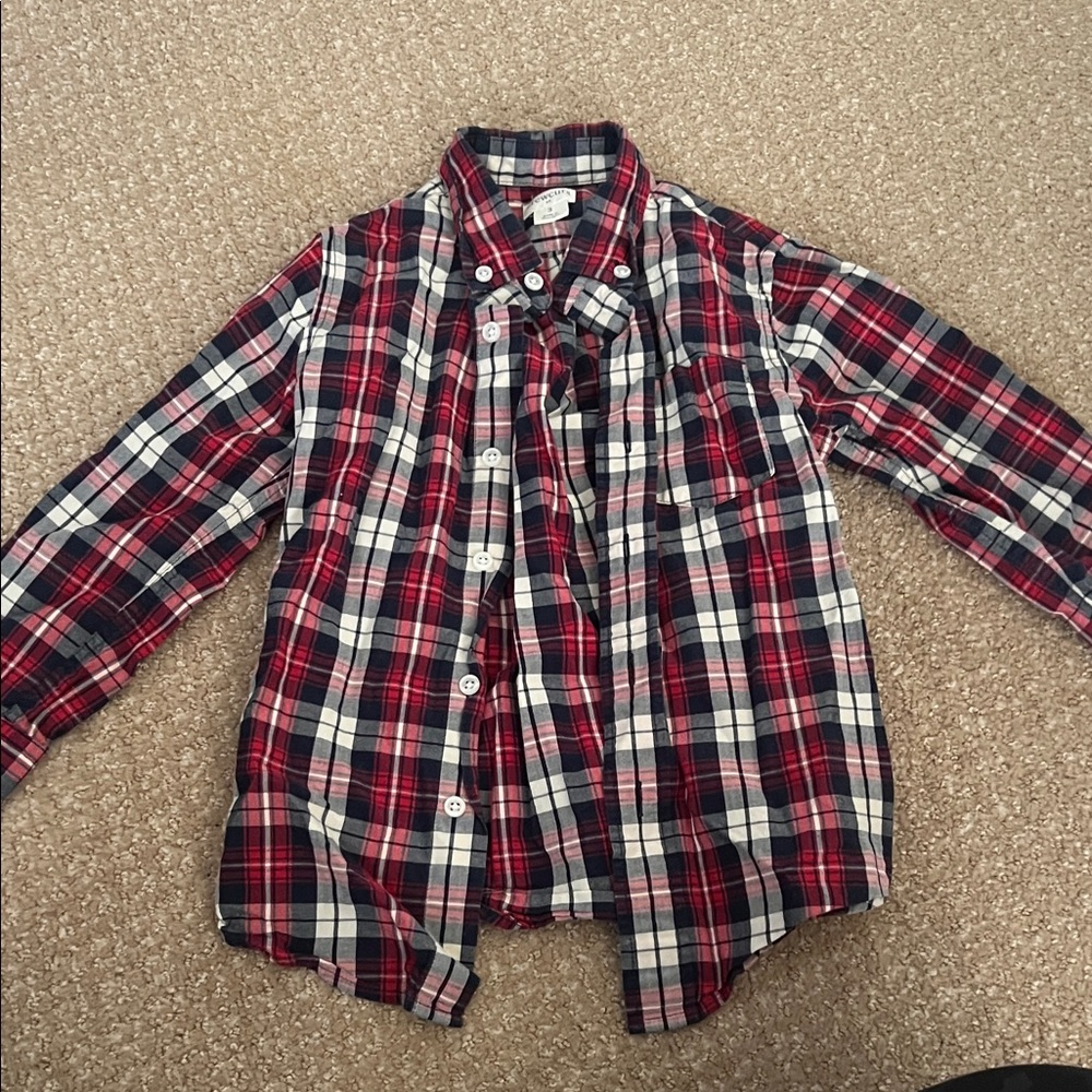 Crewcuts Red and Blue Plaid Button Down Shirt